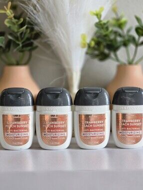 4 Strawberry Peach Sunset moisturizing Hand Sanitizers by Bath and Body Works
